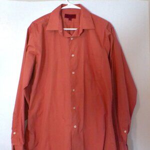 Bergamo New York Orange Dress Shirt – Men’s L – Fitted